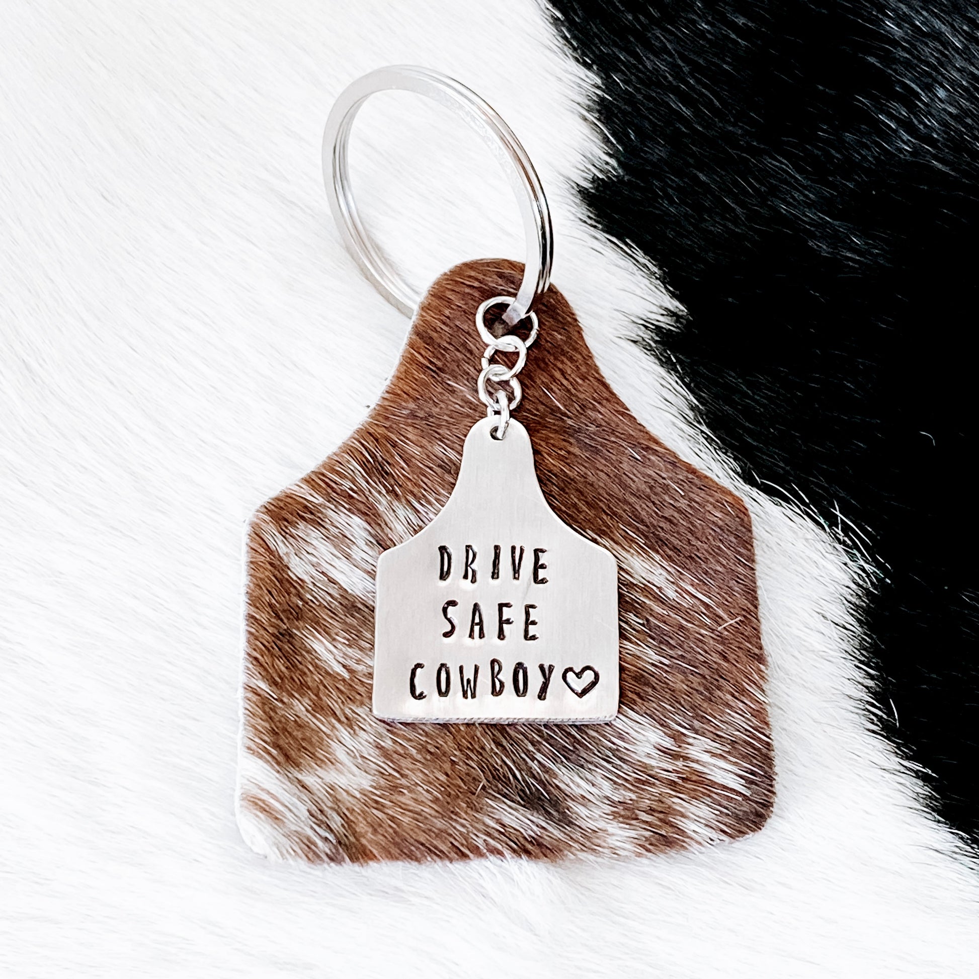 Cowhide keychain hot sale